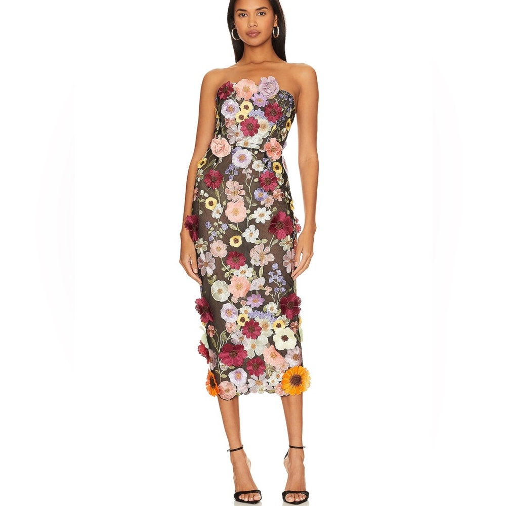 Bronx and Banco Strapless Floral Dress - Multicolor